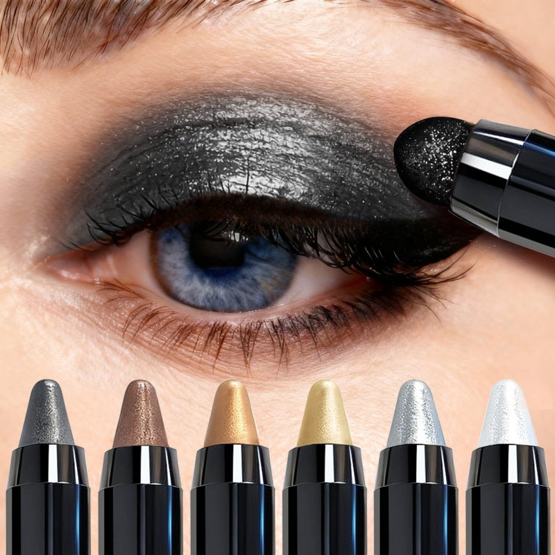 MooGlamor 6 Pcs Eyeshadow Stick Shimmer Eye Shadow Set with Retractable and Blendable Eye Shadow Stick for Long-Lasting Colorful Eye Makeup - Image 3